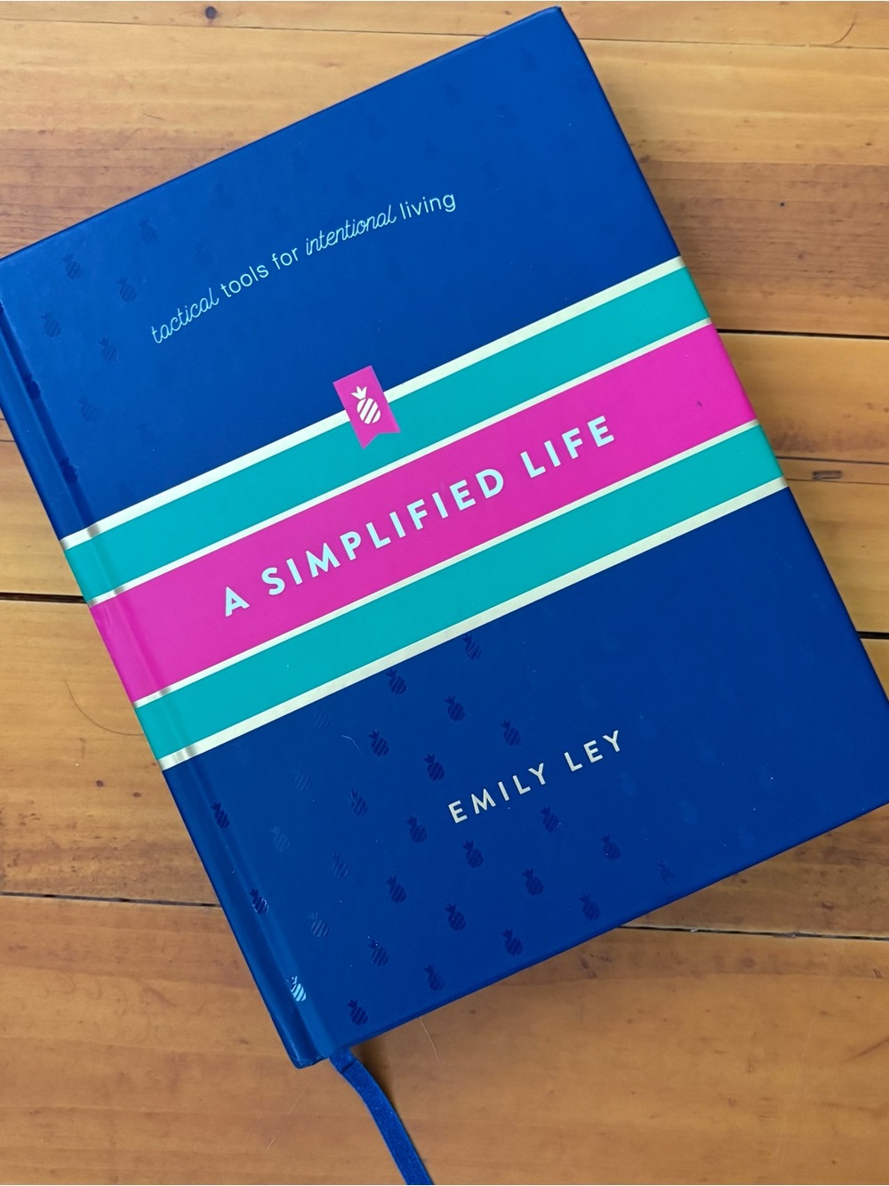A Simplified Life Hardcover Planner - Blue with Pink & Teal Stripes